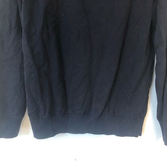 5/$15 SALE FRENCH CONNECTION Quarter Zip Utility Blue Sweater Large - Picture 8 of 16